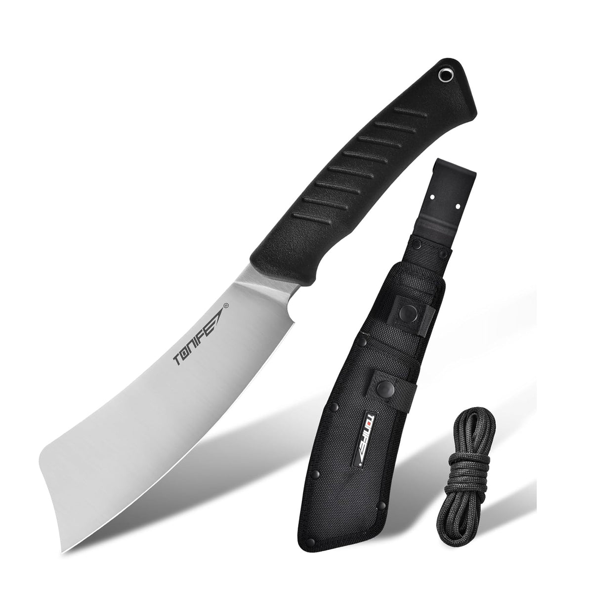 Tonife HKT6002BK-S Hercules Fixed Blade (Black TPE Handle)