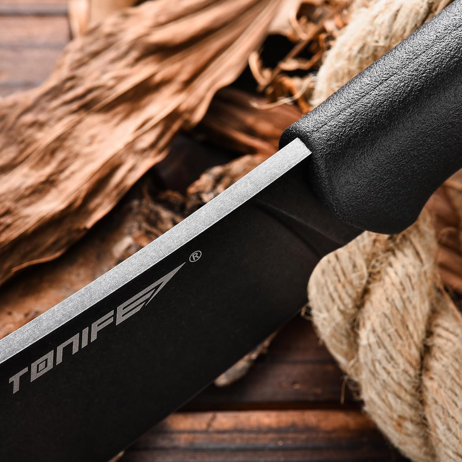 Tonife HKT6002BK-BTSW Hercules Fixed Blade (Black TPE Handle)