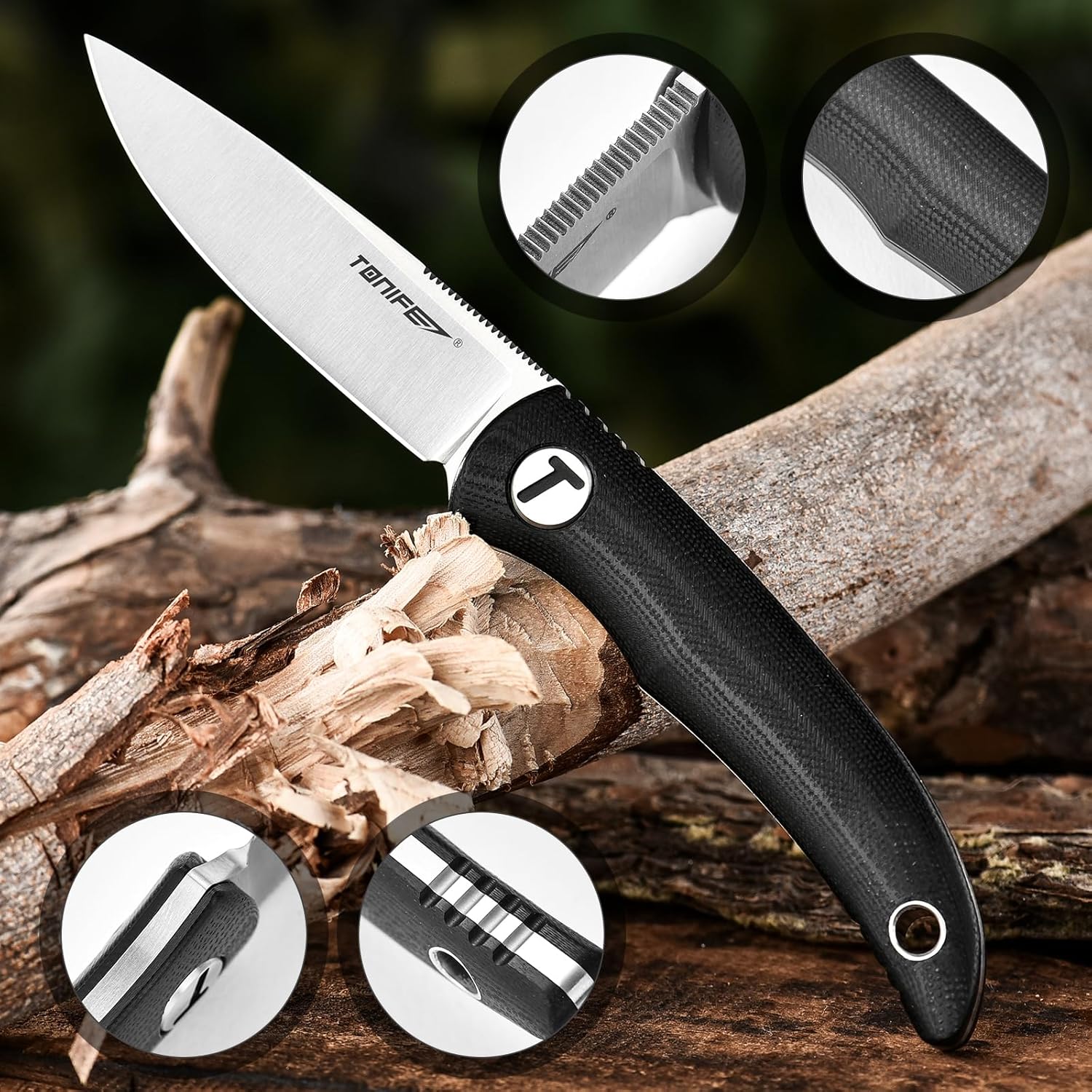 Tonife HKT2019BK-S Nova Fixed Blade (Black G10 Handle)