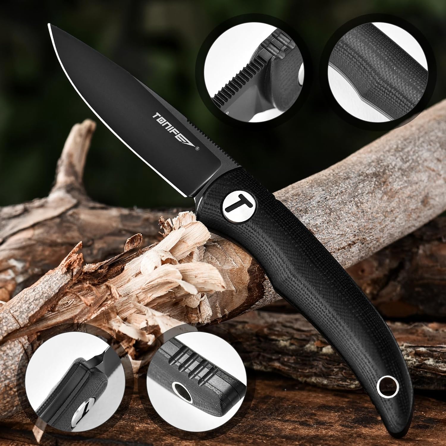 Tonife HKT2019BK-BT Nova Fixed Blade (Black G10 Handle)