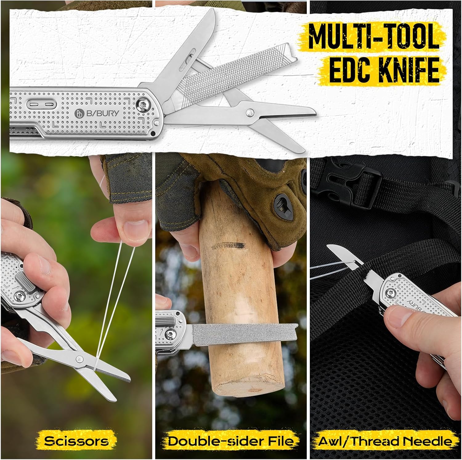 Bibury EDC Pocket Knife Tool (12-in-1)
