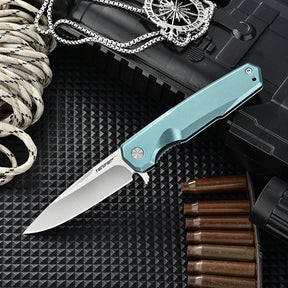 Tonife CKT9203CY-S Vision Folding Knife (Cyan Aluminum Handle)