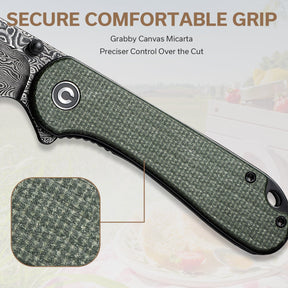 Civivi C18062AF-DS1 Elementum Folding Knife (Green Micarta Handle)