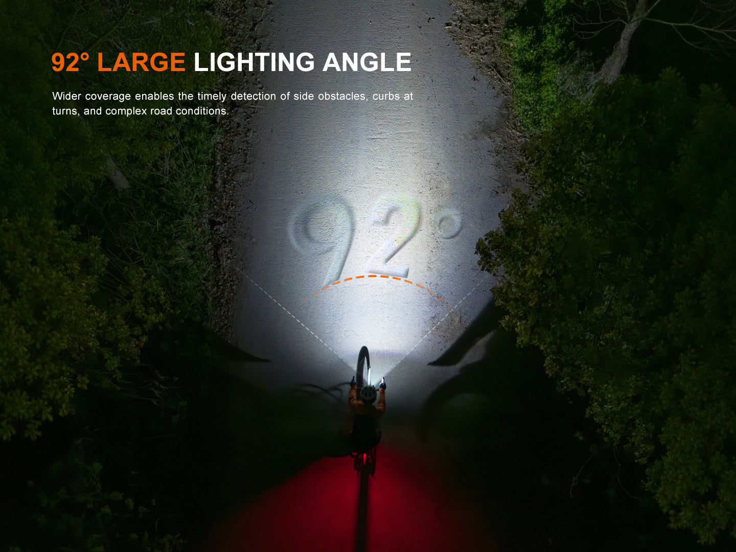 Fenix BC28R bicycle light in use