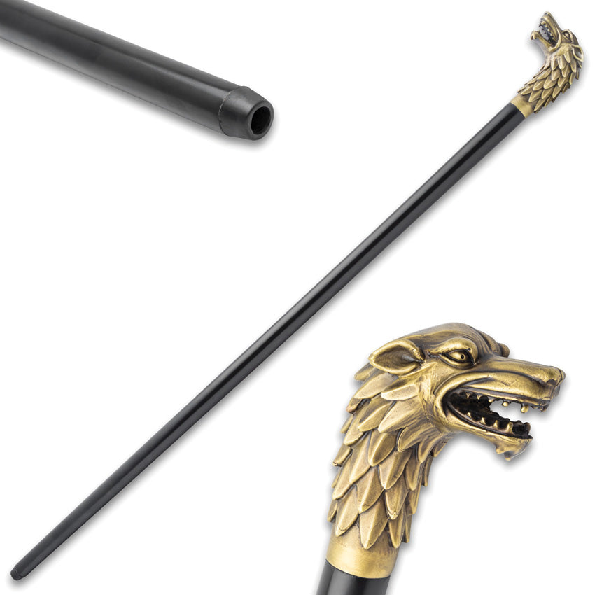 United Cutlery Brass Wolf Cane