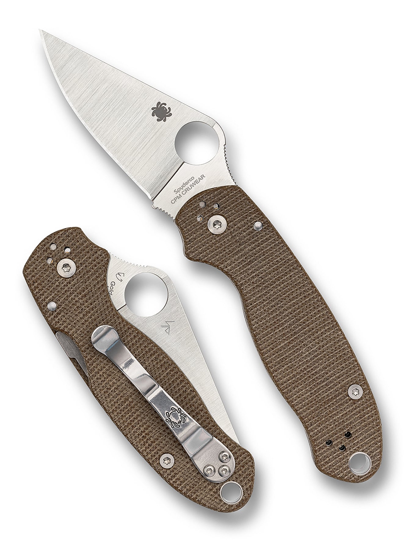 Spyderco C223MPCW Para 3 Brown Canvas Micarta CPM CRU-WEAR