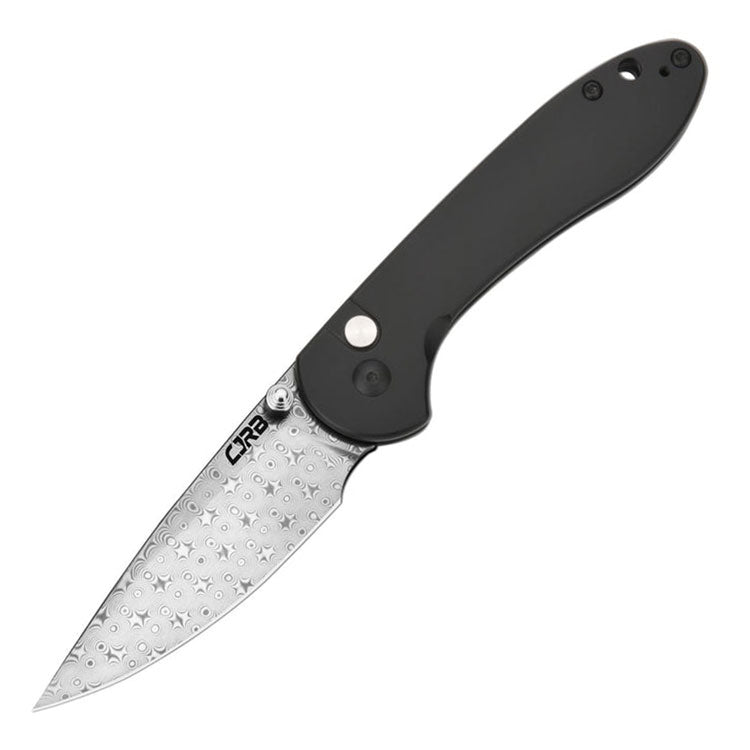 CJRB Feldspar Damascus (Steel Black) Folding Knife