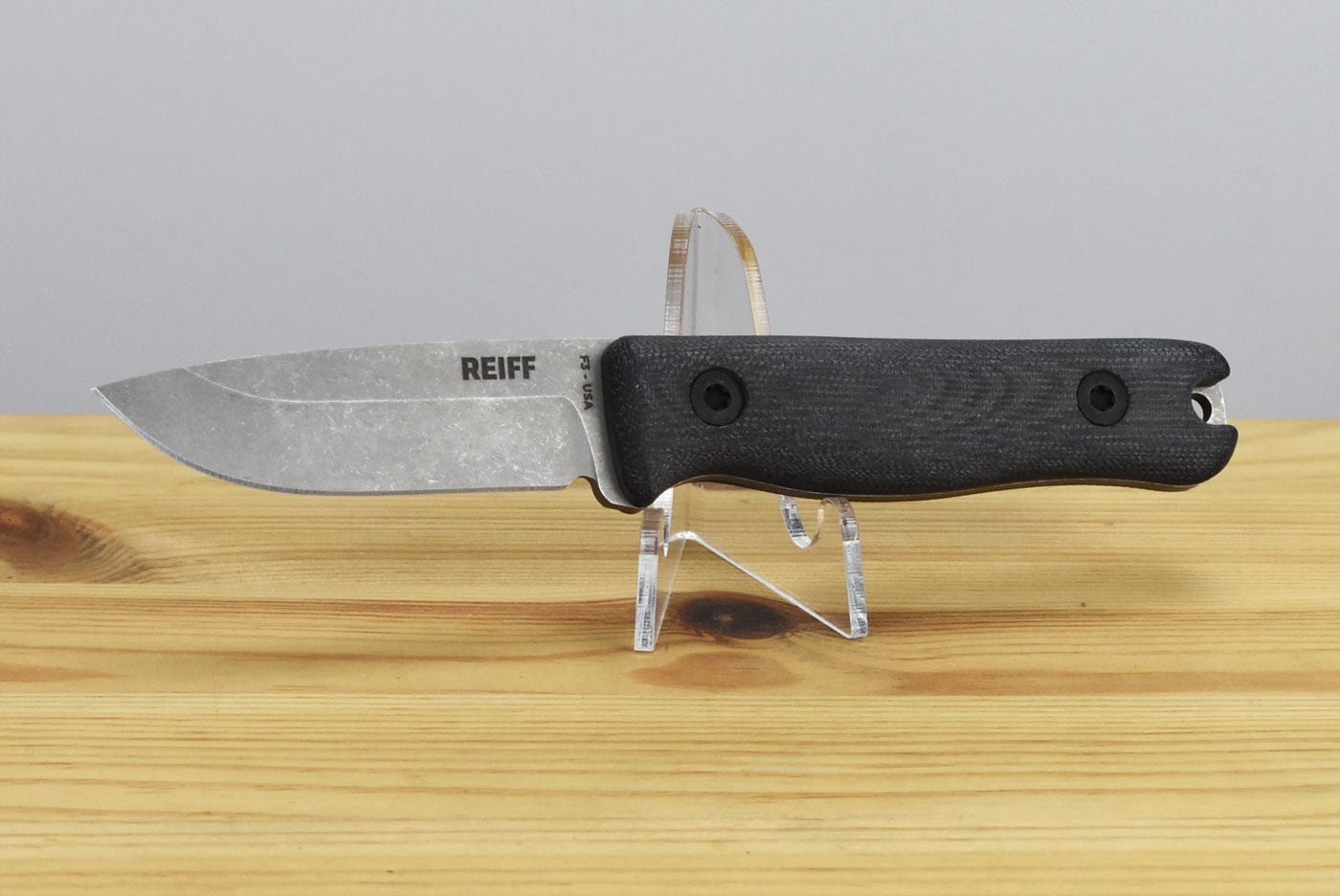 Reiff Knives F3 EDC MagnaCut Fixed Blade (Black Canvas Micarta Handle)