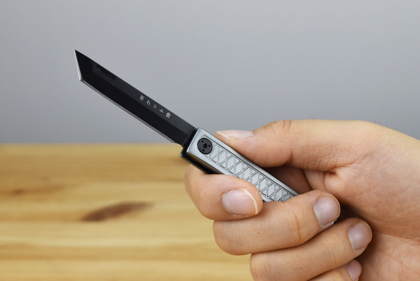 StatGear Pocket Samurai Keychain Knife - Slipjoint Edition (Gray Aluminum Handle)