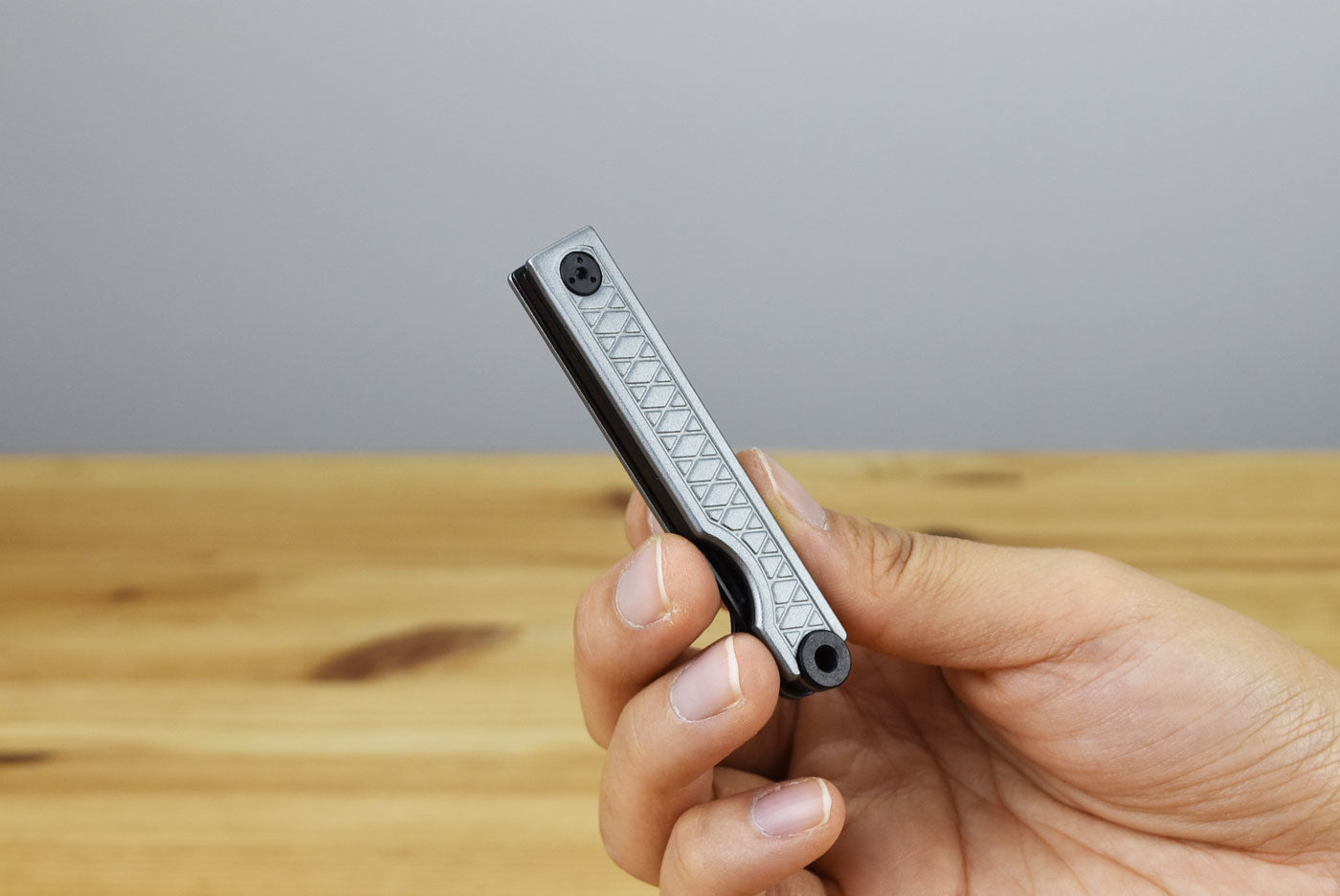 StatGear Pocket Samurai Keychain Knife - Slipjoint Edition (Gray Aluminum Handle)