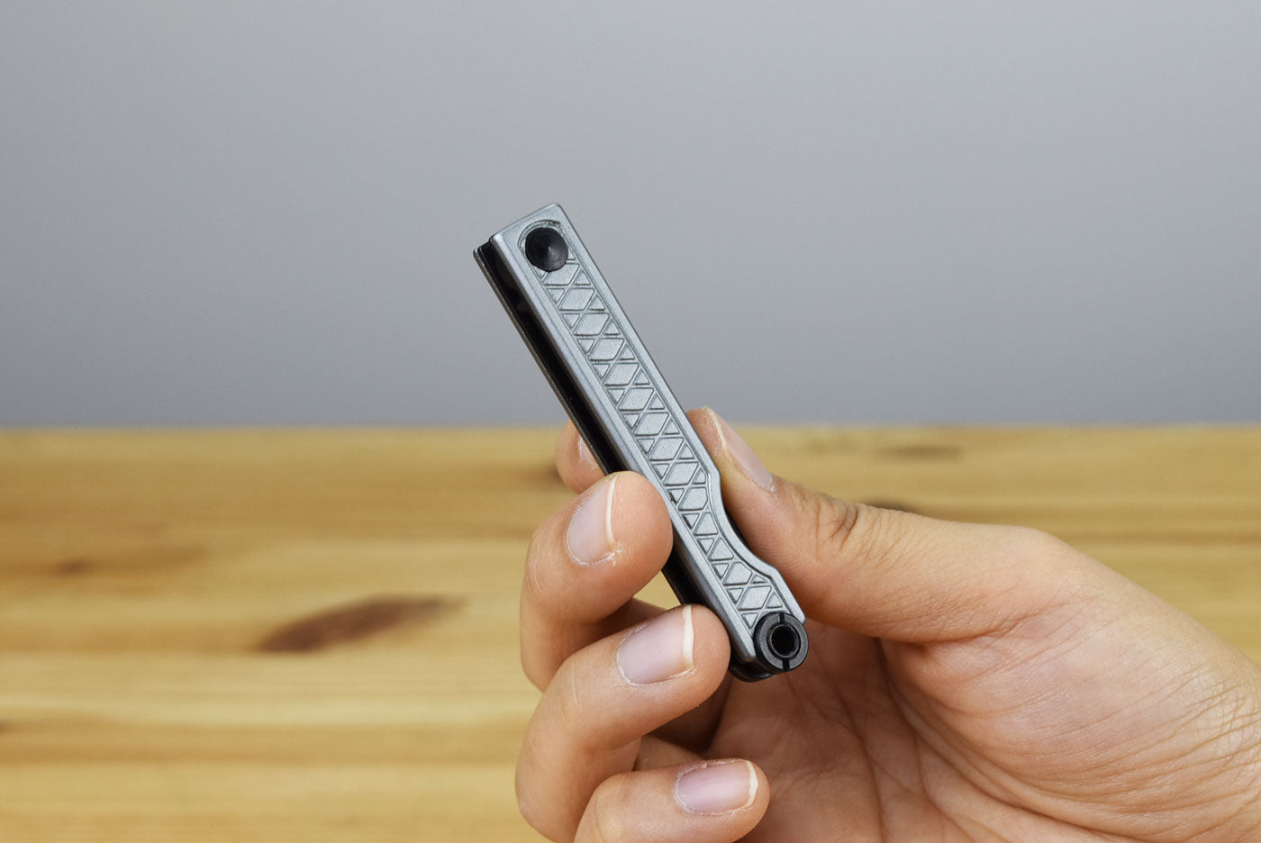 StatGear Pocket Samurai Keychain Knife - Slipjoint Edition (Gray Aluminum Handle)