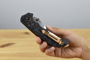 Benchmade 865-02 Mini Bedlam Folding Knife (Marbled Carbon Fiber Handle)