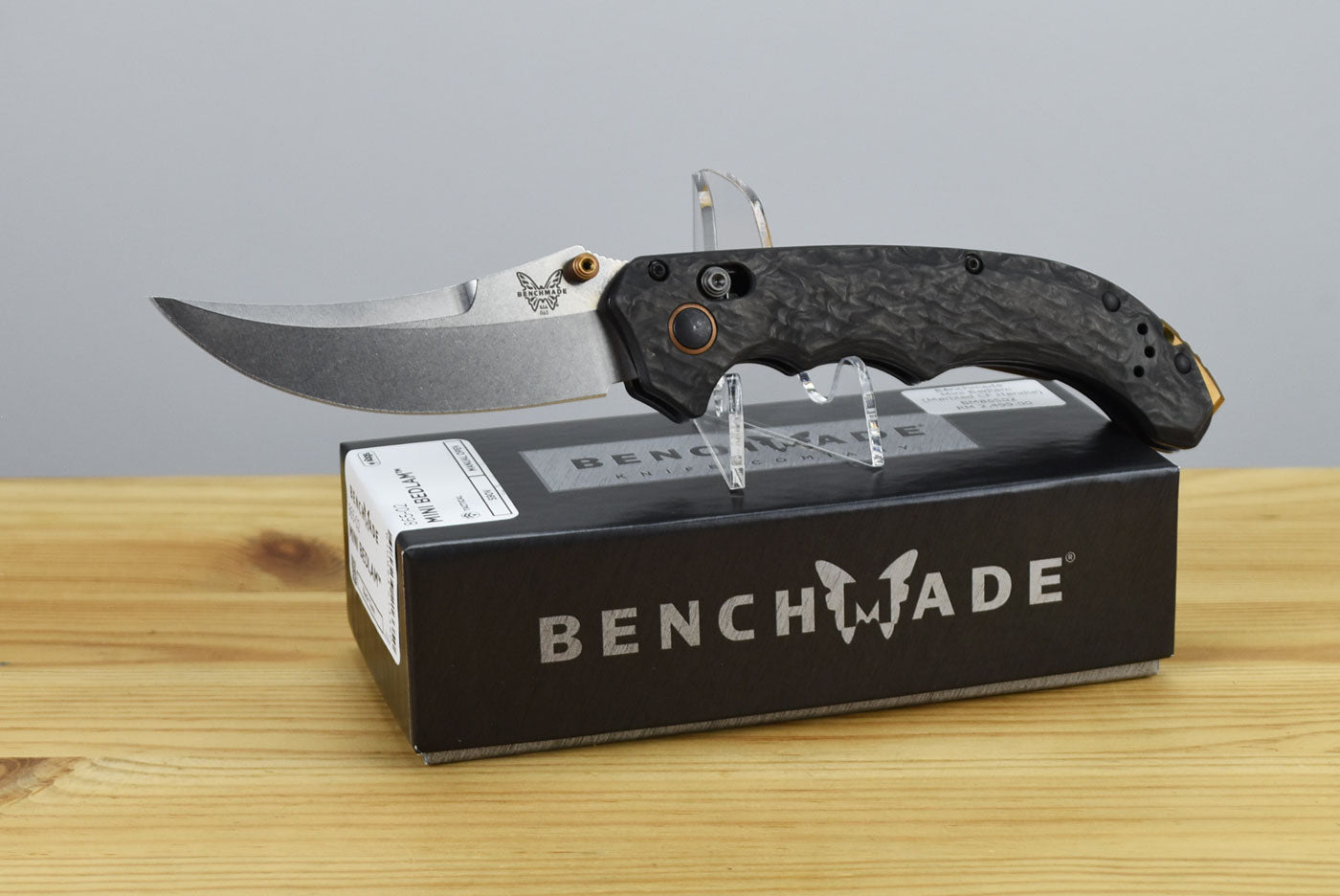 Benchmade 865-02 Mini Bedlam Folding Knife (Marbled Carbon Fiber Handle)
