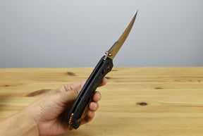 Benchmade 865-02 Mini Bedlam Folding Knife (Marbled Carbon Fiber Handle)