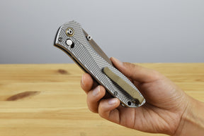 Benchmade 710FE-24 Seven | Ten Folding Knife (Gray Machined Aluminum Handle)