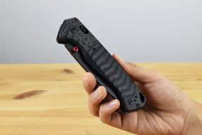 Benchmade 593BK-01 PSK Folding Knife (Milled Black G10 Handle with Carbon Fiber Bolster)