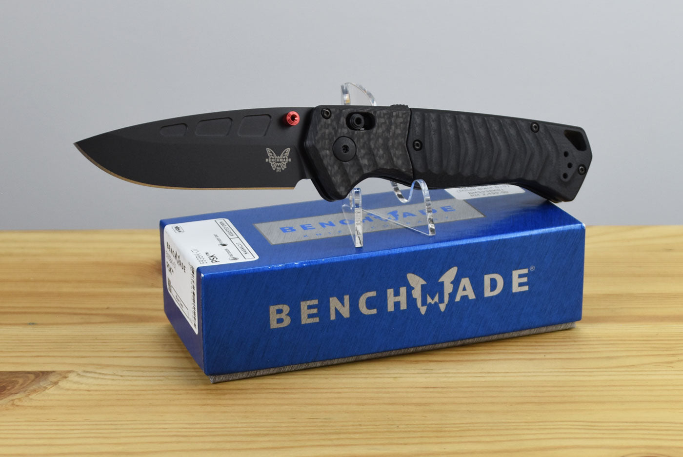 Benchmade 593BK-01 PSK Folding Knife (Milled Black G10 Handle with Carbon Fiber Bolster)
