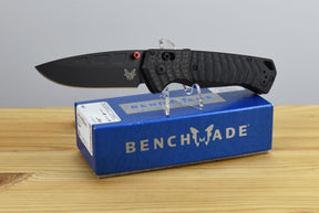 Benchmade 593BK-01 PSK Folding Knife (Milled Black G10 Handle with Carbon Fiber Bolster)