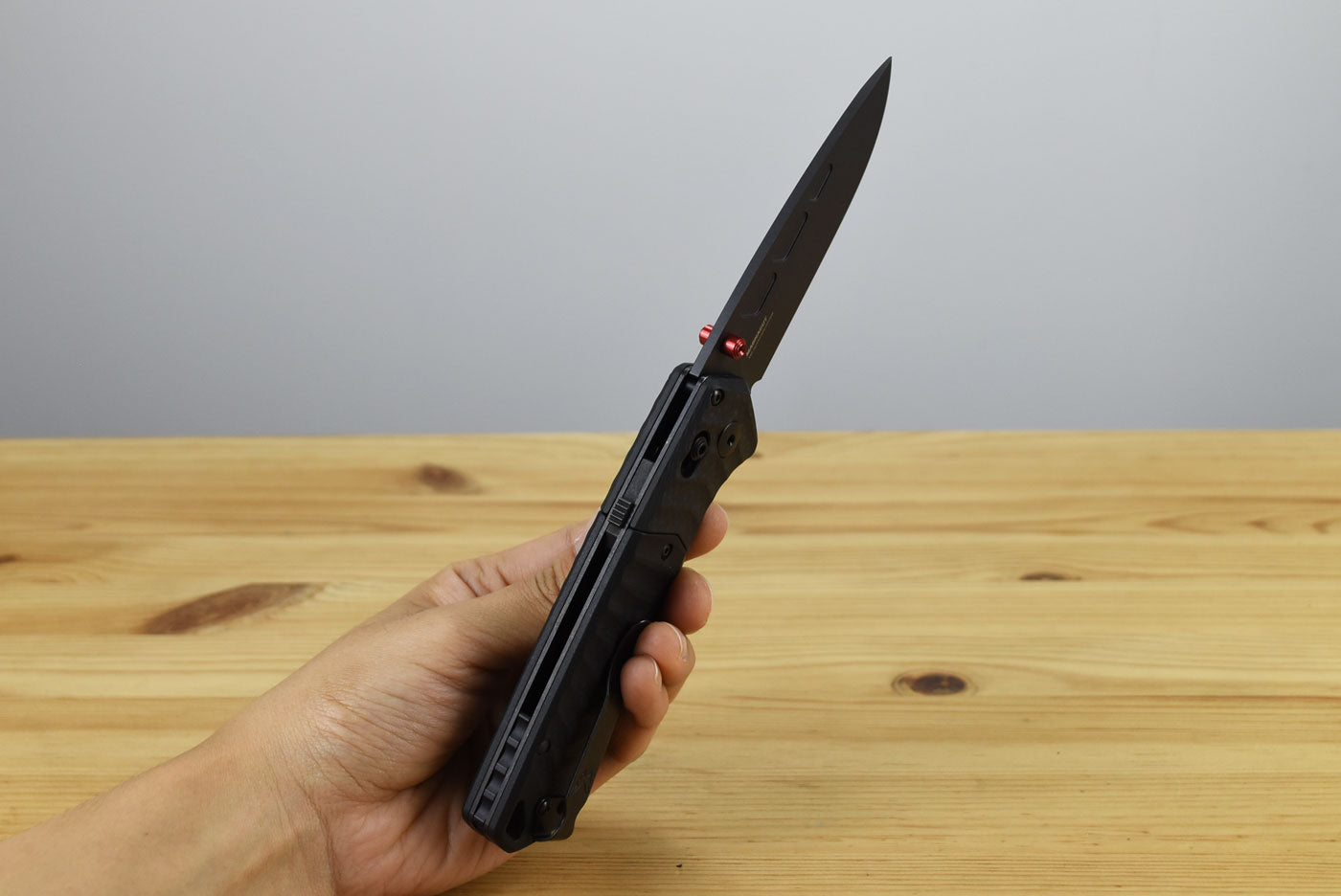 Benchmade 593BK-01 PSK Folding Knife (Milled Black G10 Handle with Carbon Fiber Bolster)