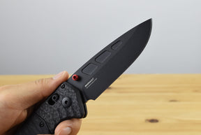 Benchmade 593BK-01 PSK Folding Knife (Milled Black G10 Handle with Carbon Fiber Bolster)