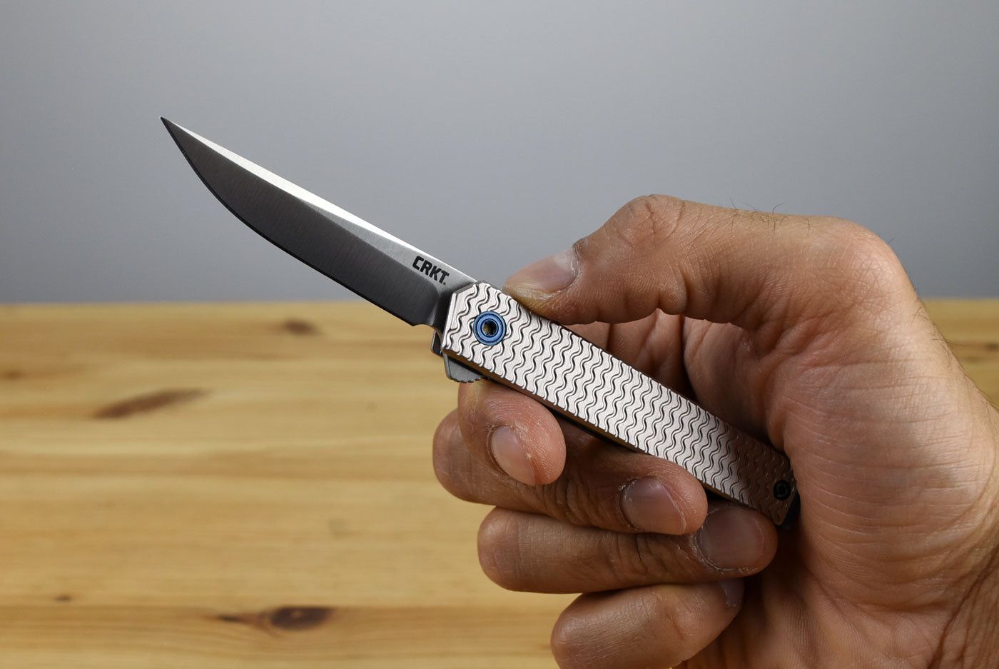 CRKT 7081 CEO Microflipper Folding Knife (Textured Aluminum Handle)