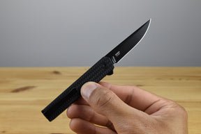 CRKT 7081D2K CEO Microflipper Folding Knife (Black Textured Aluminum Handle)