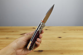 Benchmade 535-09 Bugout Folding Knife (Gray Aluminum Handle with Redstone Richlite Onlay)