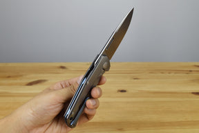 LionSteel Q4ttro Folding Knife (Gray Titanium Handle)