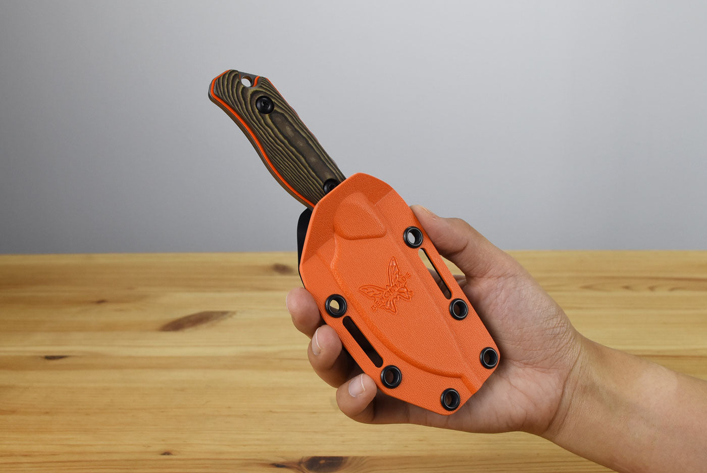Benchmade 15017-1 Hidden Canyon Hunter Fixed Blade (Richlite Orange G10 Base Layer Handle)