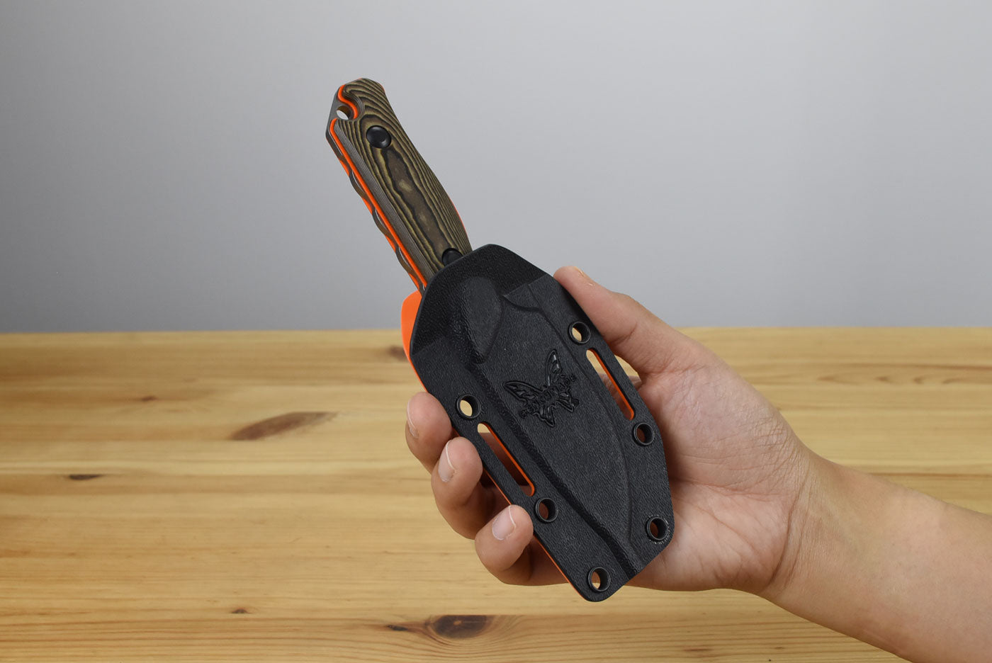 Benchmade 15017-1 Hidden Canyon Hunter Fixed Blade (Richlite Orange G10 Base Layer Handle)