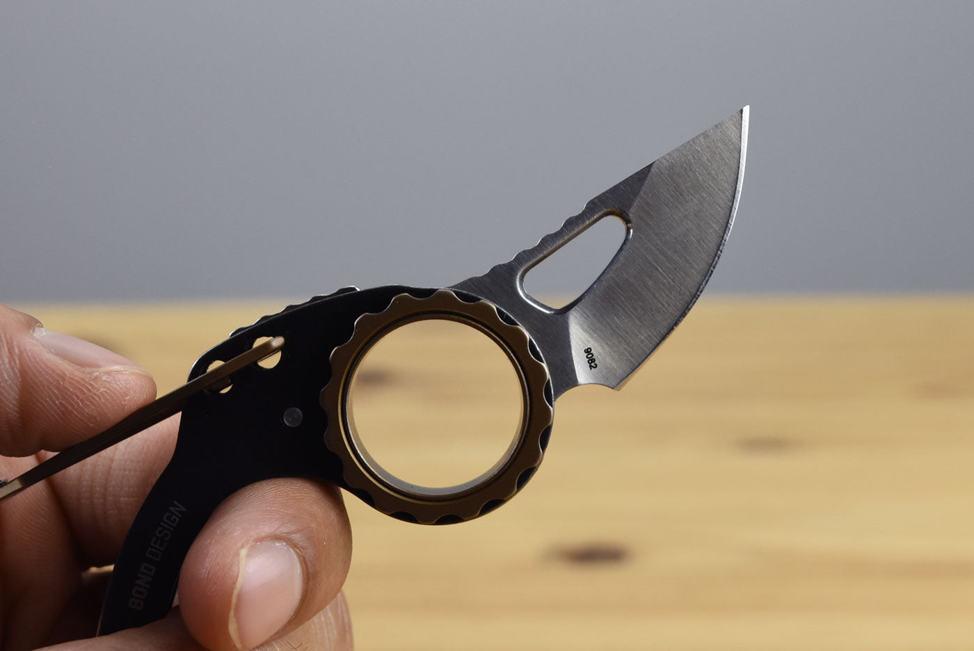 CRKT 9082 Compano Carabiner Folding Knife (Black Stonewashed Stainless Steel Handle)