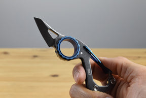 CRKT 9083 Compano Carabiner Folding Knife (Black Stonewashed Stainless Steel Handle)