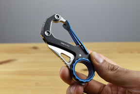 CRKT 9083 Compano Carabiner Folding Knife (Black Stonewashed Stainless Steel Handle)