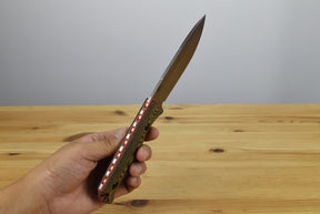 Benchmade 15002-1 Saddle Mountain Fixed Blade (Richlite Orange G10 Base Layer Handle)