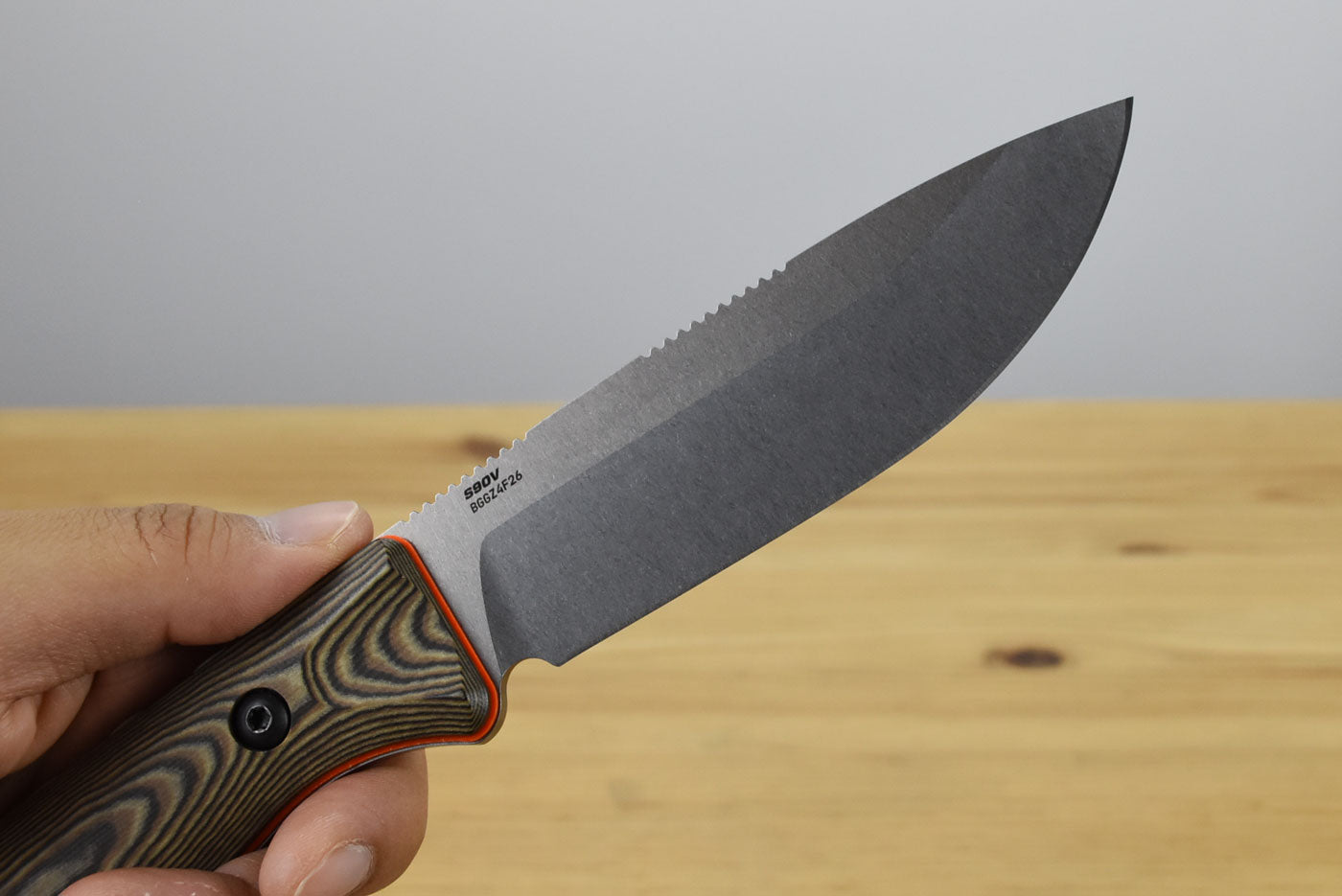 Benchmade 15002-1 Saddle Mountain Fixed Blade (Richlite Orange G10 Base Layer Handle)