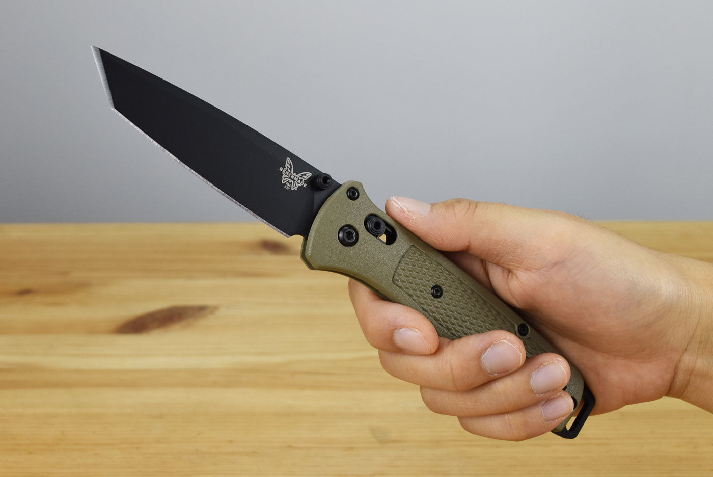 Benchmade 537BK-06 Bailout Folding Knife (Ranger Green Grivory Handle)