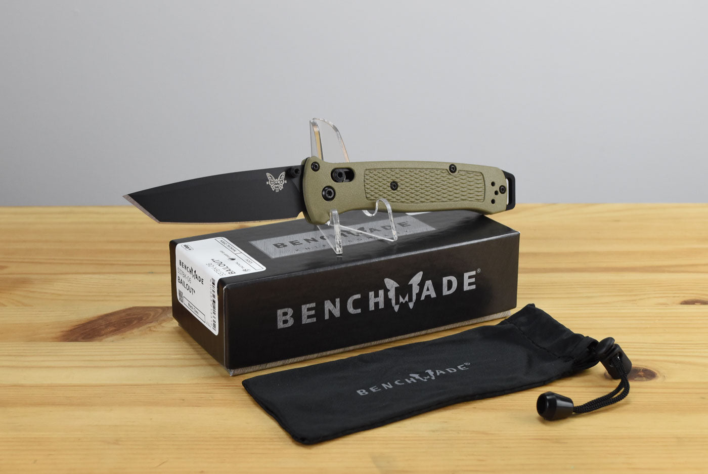 Benchmade 537BK-06 Bailout Folding Knife (Ranger Green Grivory Handle)