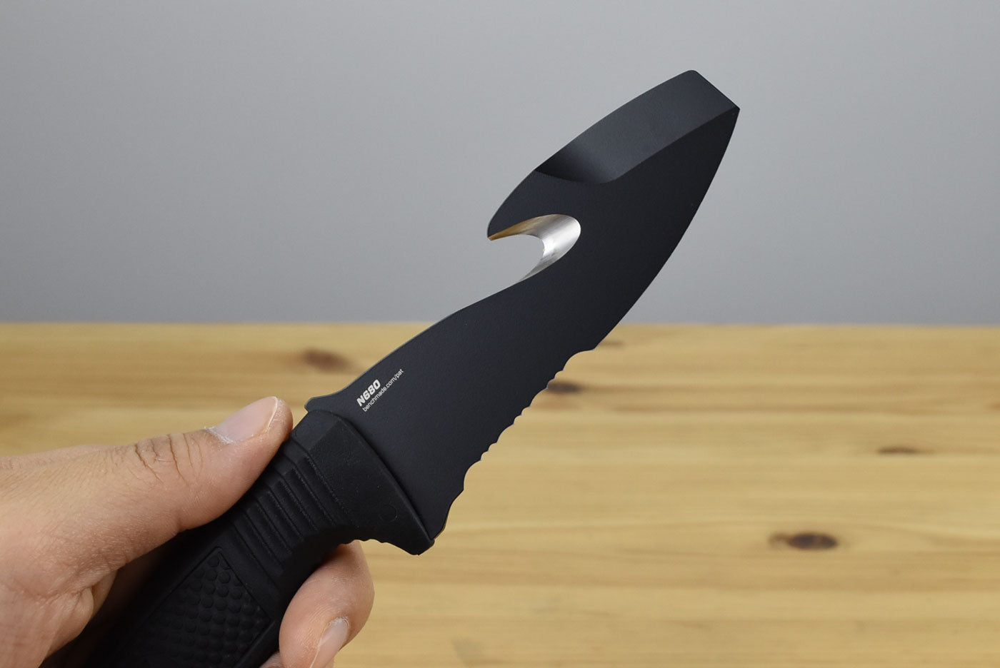 Benchmade 112SBK-BLK H2O Fixed Blade (Black Rubber Handle)