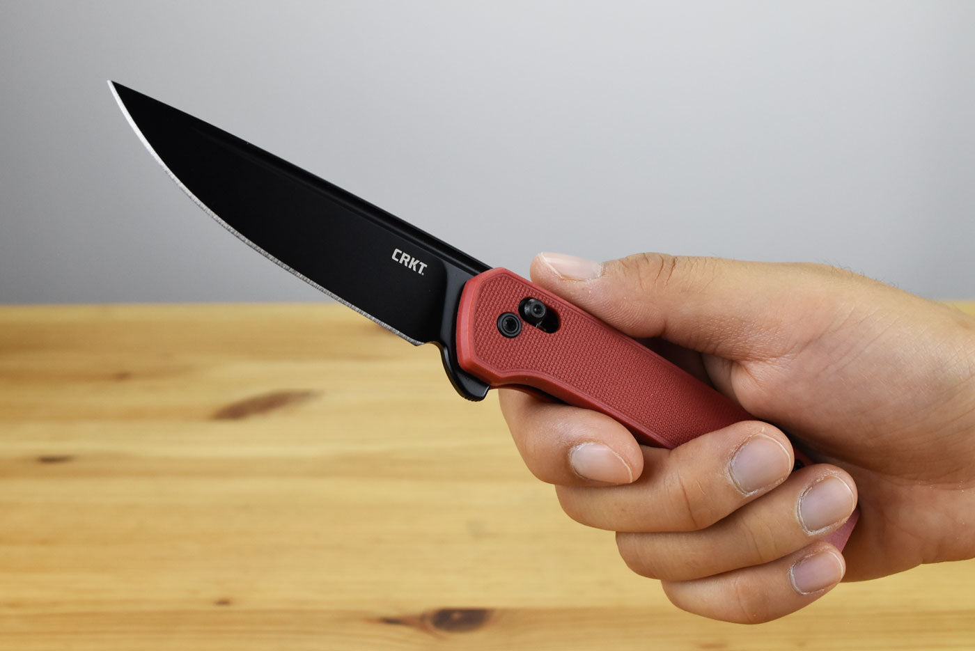 CRKT 7075R Q Compact Folding Knife (Red GRN Handle)