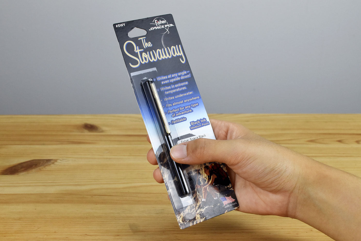 Fisher Stowaway Black Space Pen (With Clip)