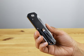Boker Kihon Bifold 42A Folding Knife (Black Stainless Steel Handle)