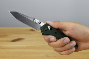 Benchmade 945 Mini Osborne Folding Knife (Green Aluminum Handle)