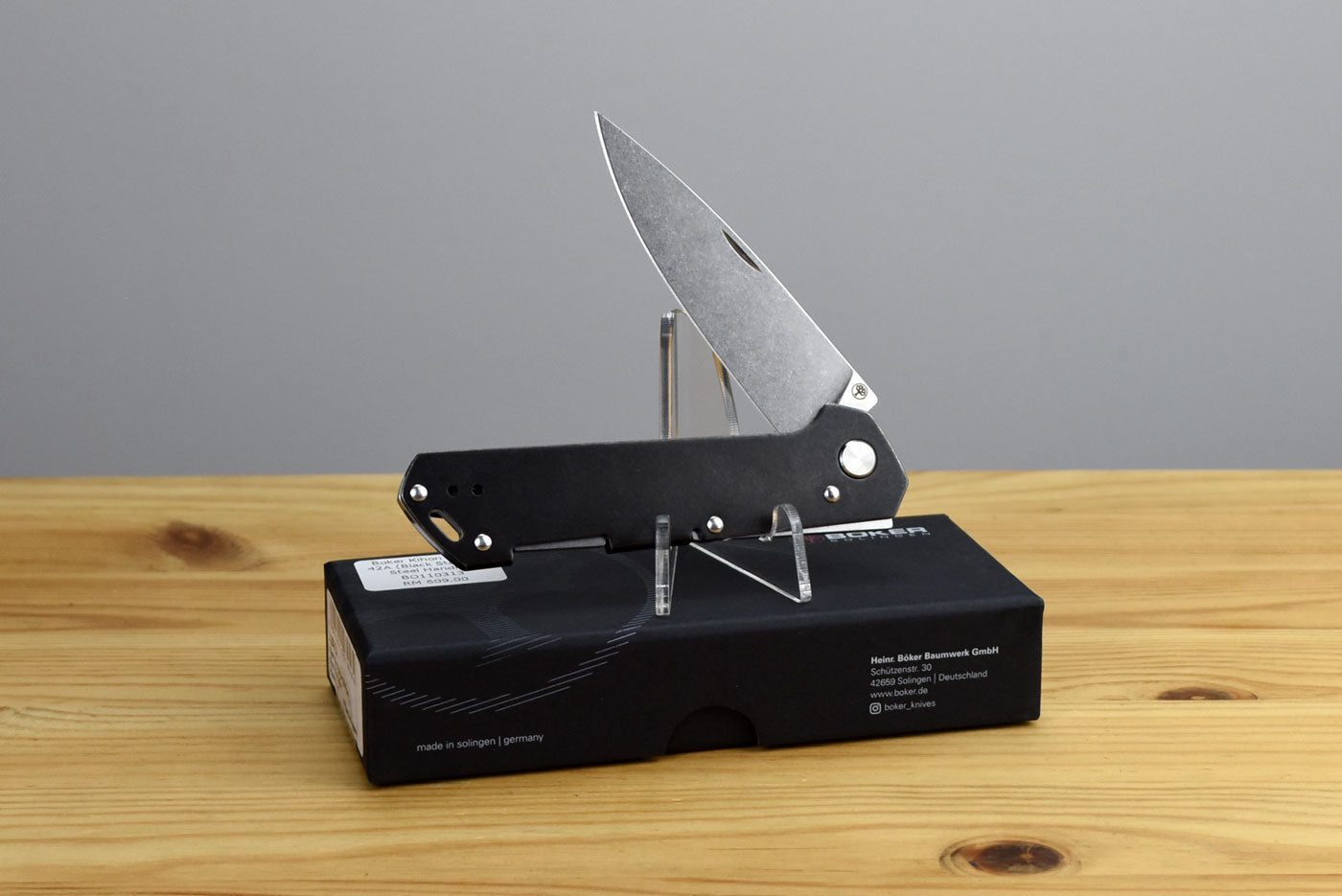 Boker Kihon Bifold 42A Folding Knife (Black Stainless Steel Handle)