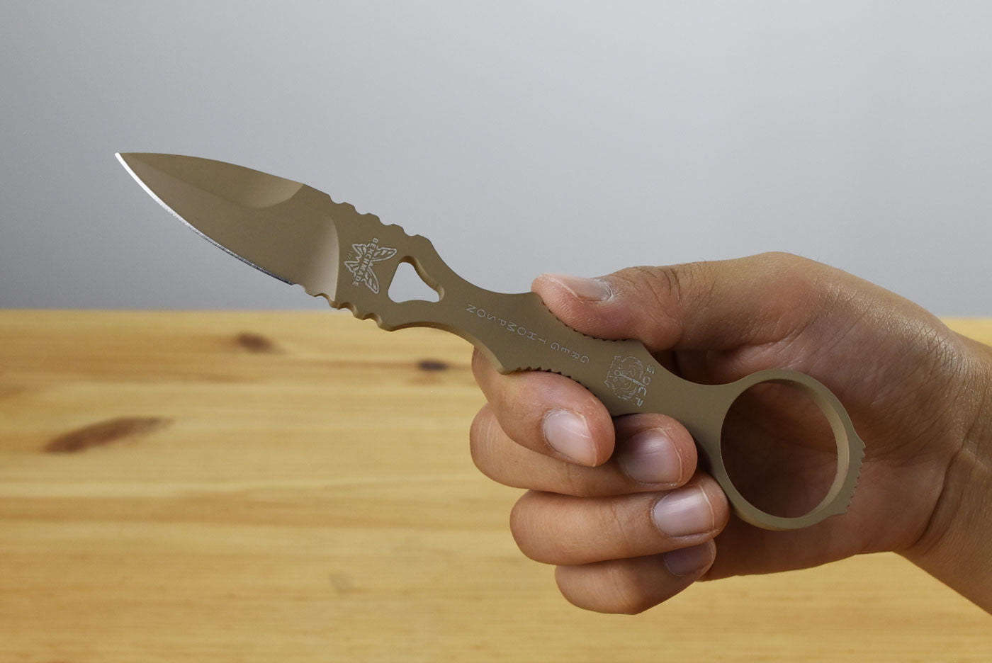 Benchmade 177SN Mini SOCP Single Edge Fixed Blade (440C Stainless Steel Handle)