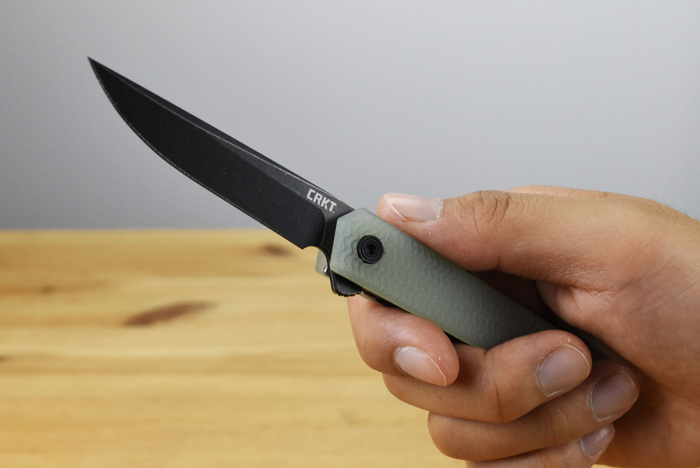 CRKT 7081JK CEO Microflipper Folding Knife (Natural G10 Handle)