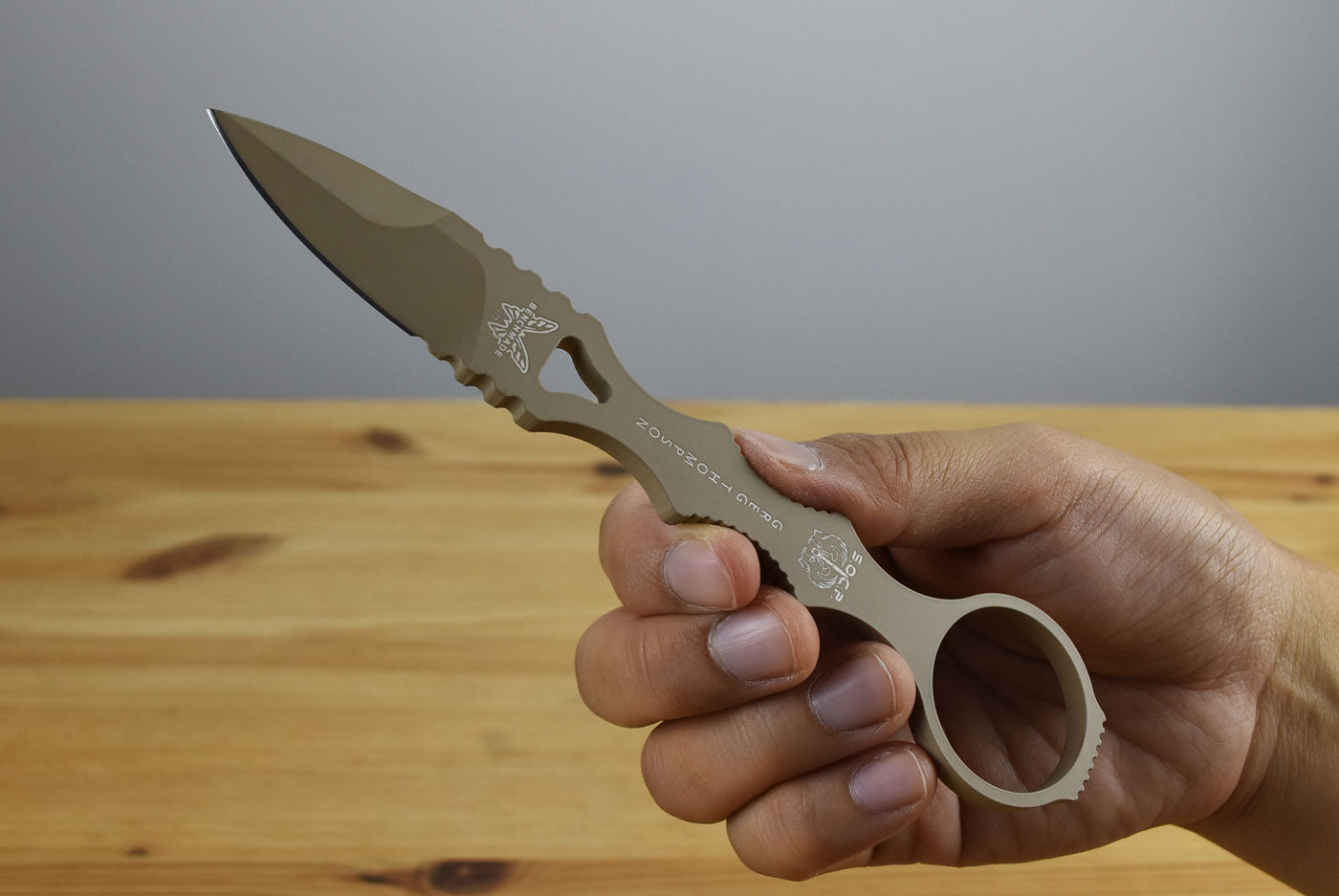 Benchmade 177SN Mini SOCP Single Edge Fixed Blade (440C Stainless Steel Handle)