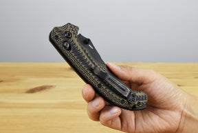 Benchmade 865BK-01 Mini Bedlam Folding Knife (Layered Coyote/Black/OD Green G10 Handle)