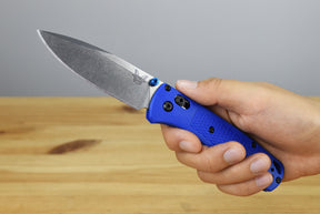 Benchmade 535 Bugout Folding Knife (Blue Grivory Handle)