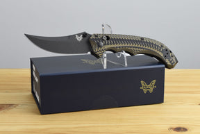 Benchmade 865BK-01 Mini Bedlam Folding Knife (Layered Coyote/Black/OD Green G10 Handle)