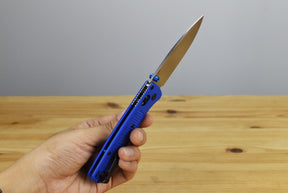 Benchmade 535 Bugout Folding Knife (Blue Grivory Handle)